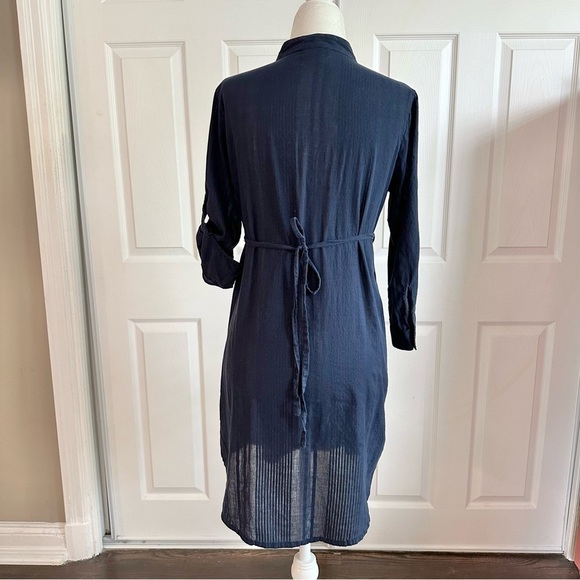Mossimo Supply Navy Blue Button Down Cotton Tunic Top or Mini Dress - Picture 6 of 8